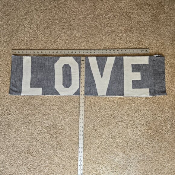 Rebecca Minkoff LOVE Scarf Grey White - Picture 4 of 8